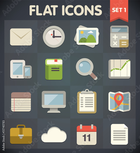 Universal Flat Icons for Web and Mobile Applications Set 1