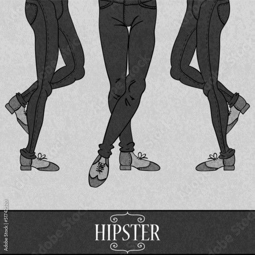 Elegant male legs in skinny jeans