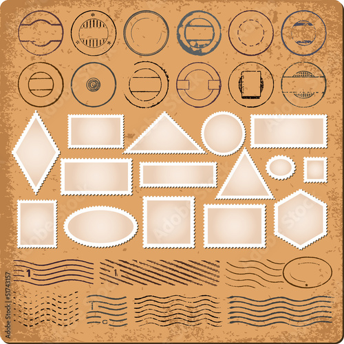 Blank borders and grunge rubber stamp