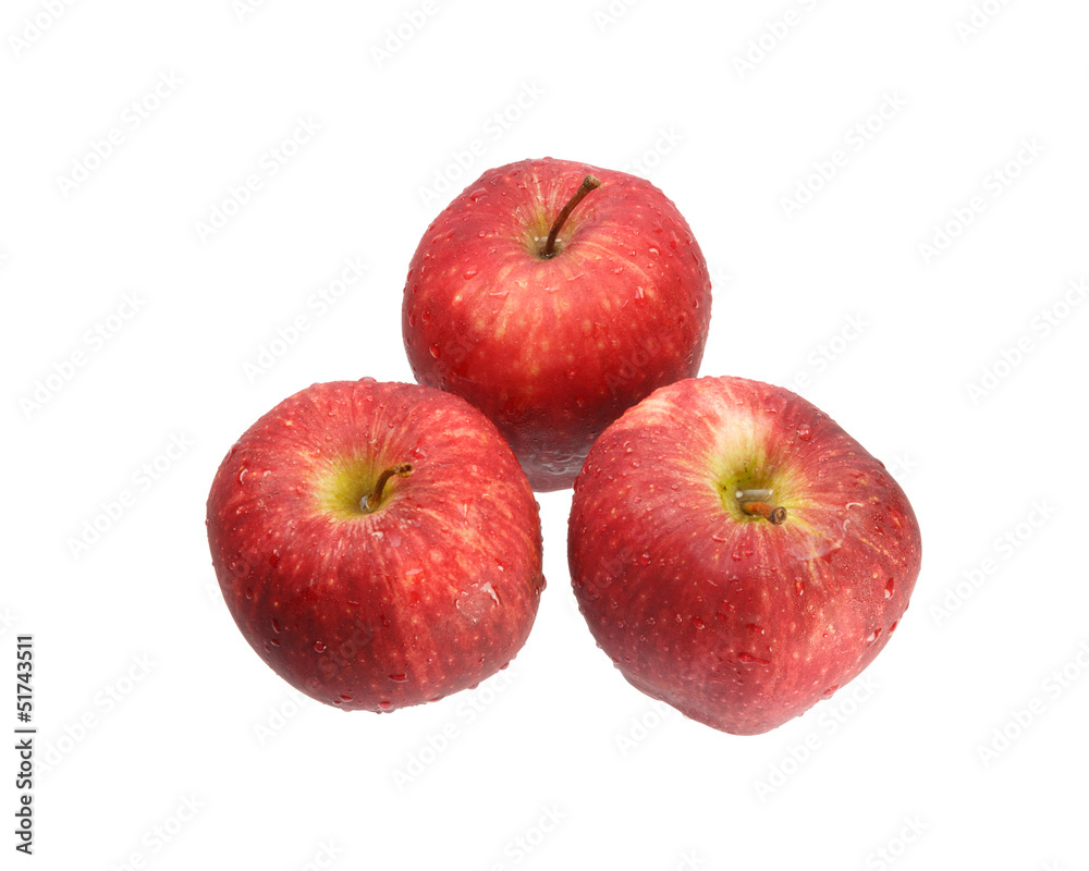 red apples isolate white background