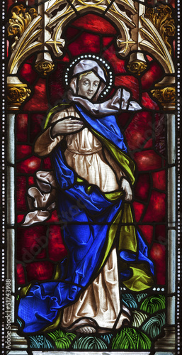 Madrid - Virgin from windowpane of church San Jeronimo el Real