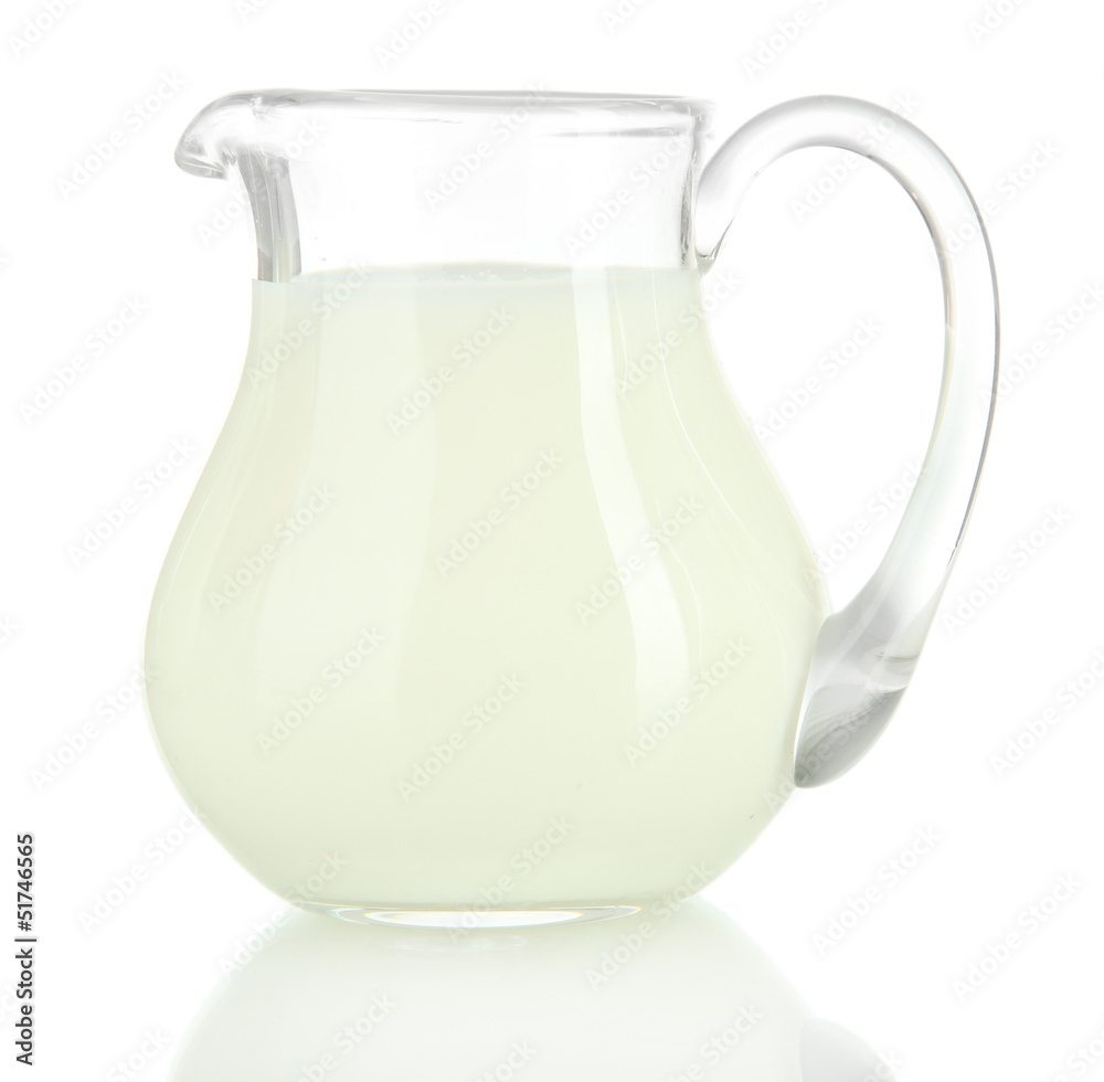Pitcher of milk isolated on white Pitcher of milk isolated on white