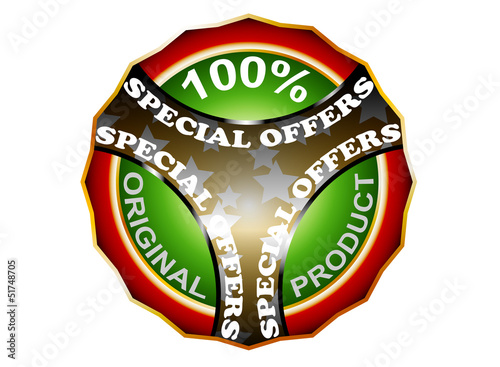 Special offers green label vector on a white background