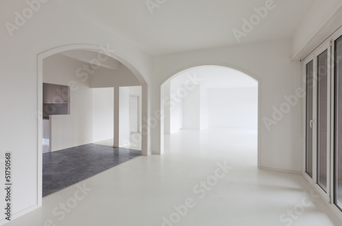 White apartment Interior, view of the rooms