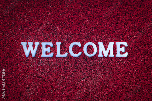 Welcome Text on Red Carpet