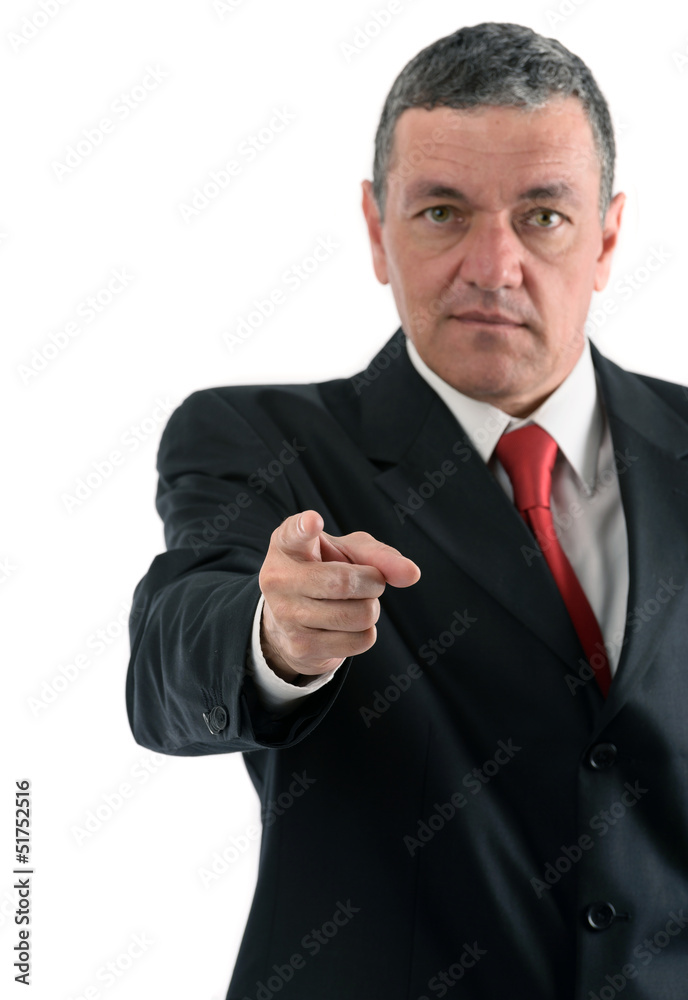 Aged businessman making various gestures isolated on white backg Aged businessman making various gestures isolated on white backg