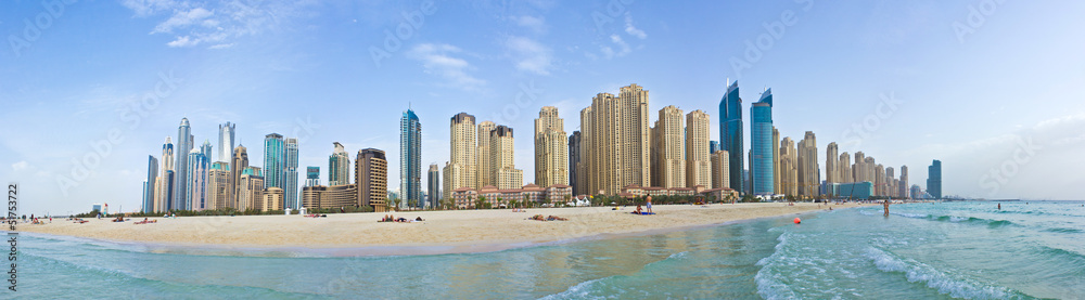 Naklejka premium Marina Beach - Panorama (Dubaj)