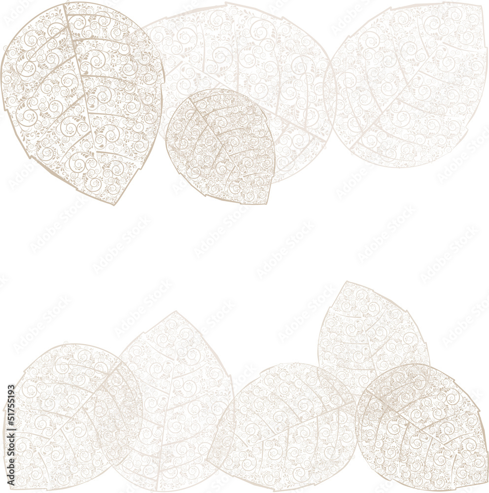 Blätter aus Ornamenten in beige