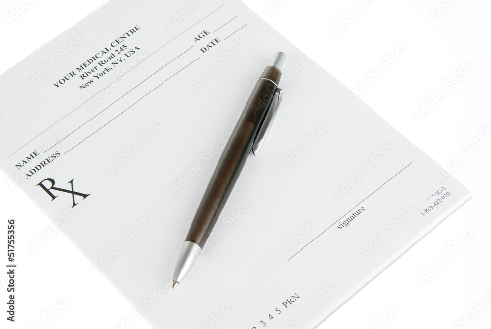 Prescription isolated on white background Prescription isolated on white background