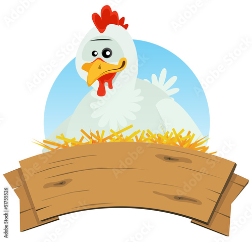 Chicken Nest And Wood Banner