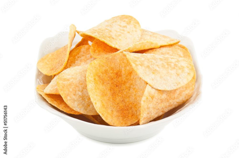 potato chips on the plate potato chips on the plate