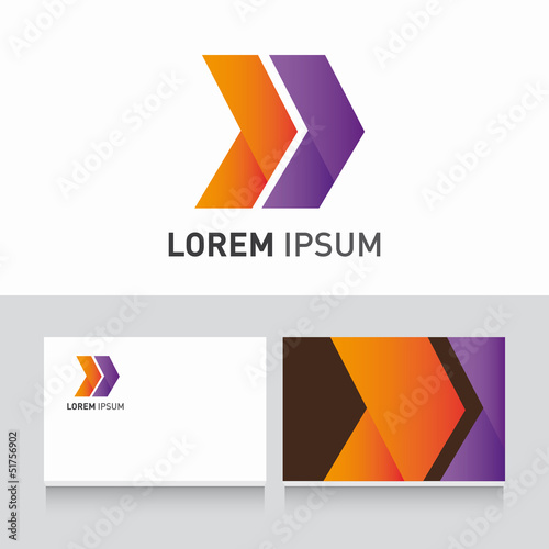 Business card company template with arrows logo