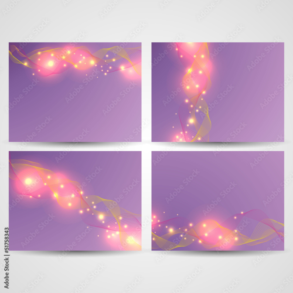 Set of purple  vector backgrounds