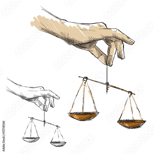 Hand with scales