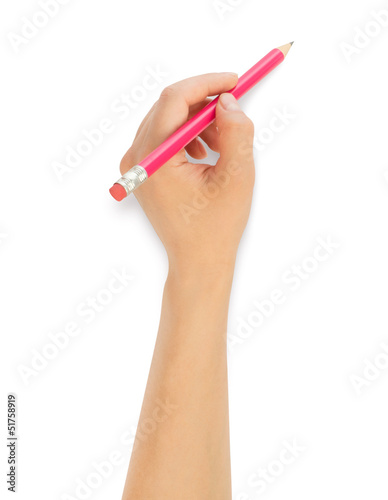 human hands with pencil writting something