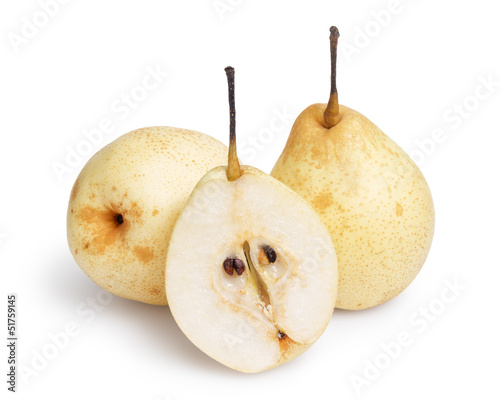 three whole nashi pears