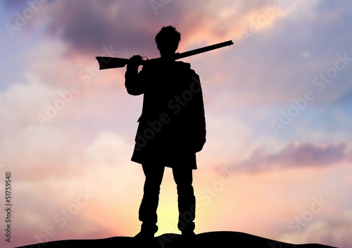 Rifle man on horizon
