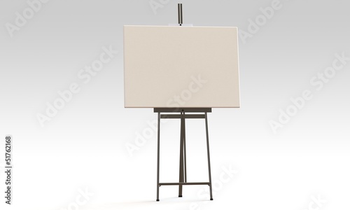 Easel isolated and canvas