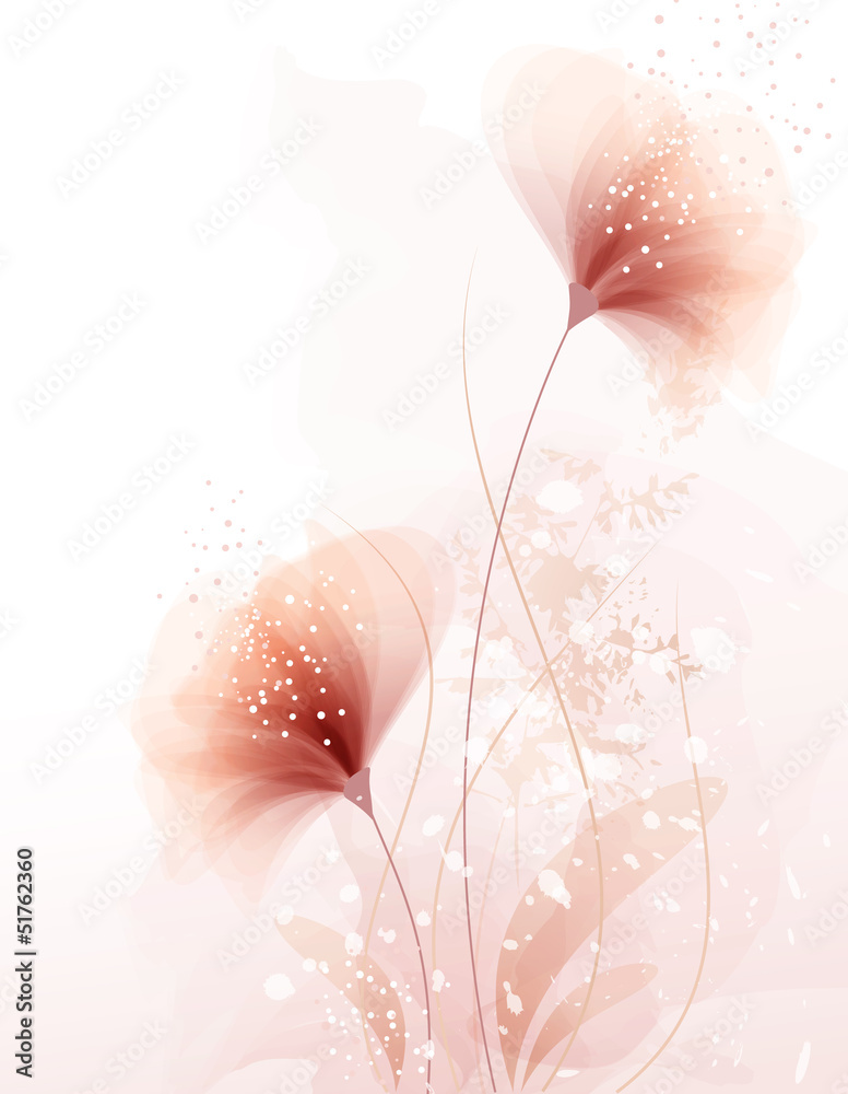 vector background with pastel flowers