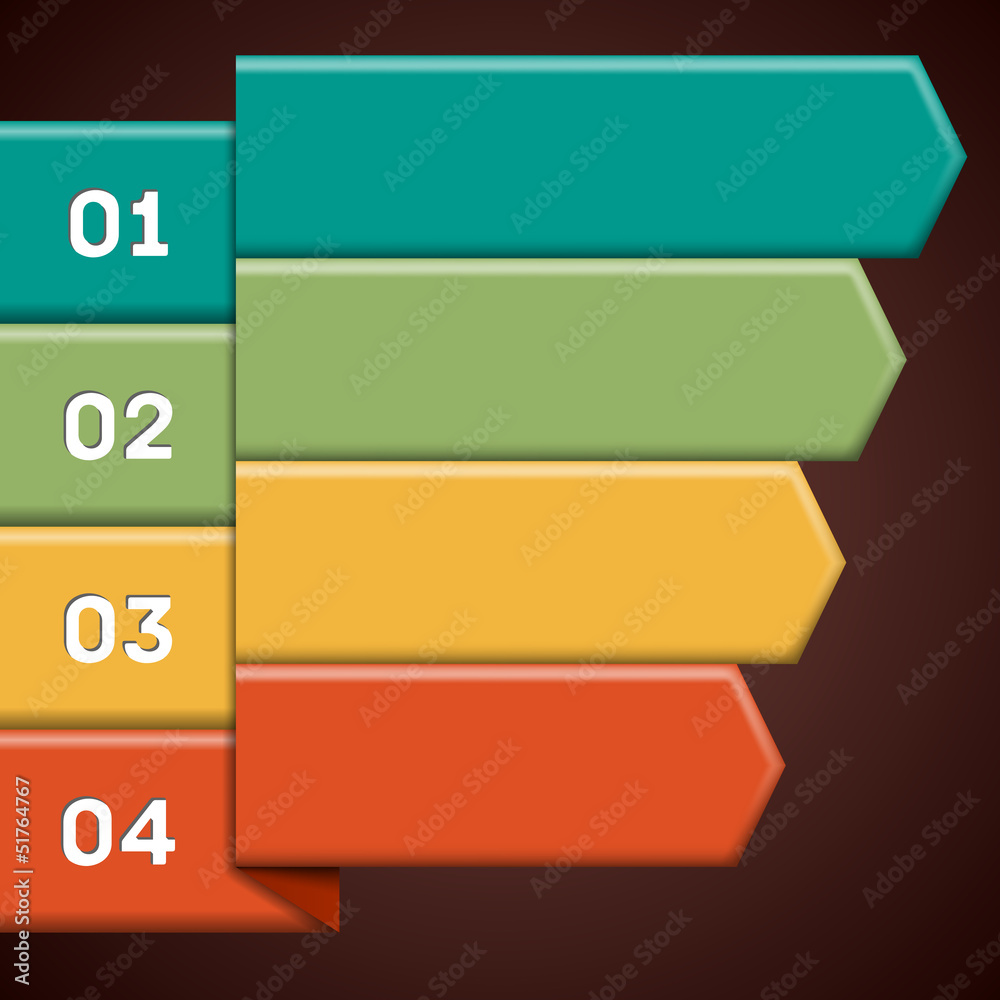 Infographics with colorful ribbon pointers Infographics with colorful ribbon pointers