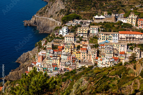 Traditional Village of Riomaggiore in Cinque Terre, Italy