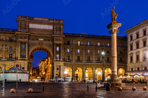 The Column of Abundance in the Piazza della Repubblica in the Mo