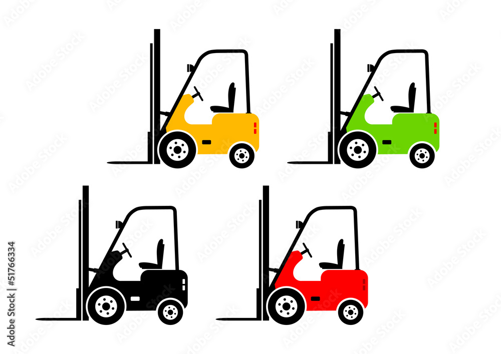 Forklift truck icons Forklift truck icons