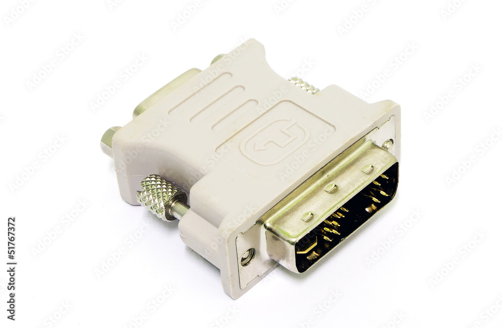 VGA to DVI display converter isolated on white background VGA to DVI display converter isolated on white background