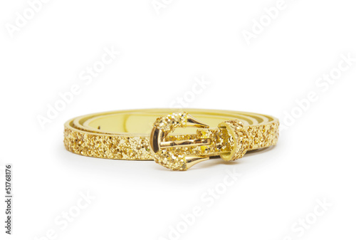 belt gold color isolated