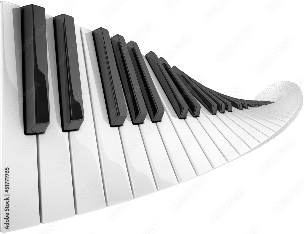 Naklejka premium abstract piano keyboard wave
