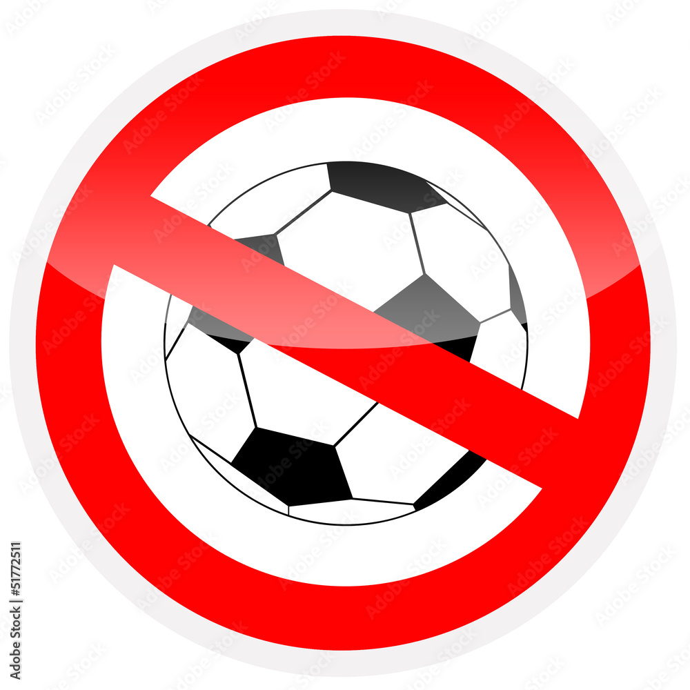 Sinal Proibido Para Jogar Bola Foto de Stock - Imagem de restrito