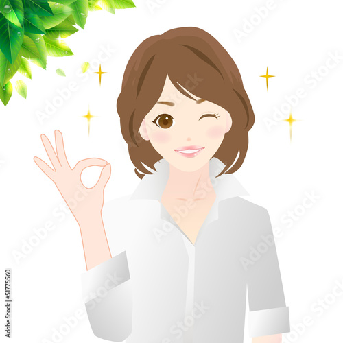 ビジネス　女性　OKサイン