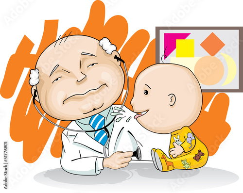 Baby and doctor