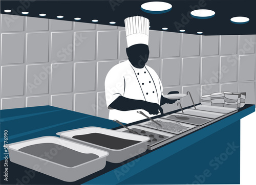 Chef in buffet