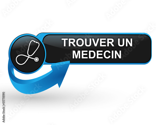 trouver un medecin sur bouton web design bleu