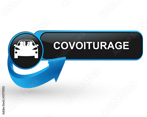 covoiturage sur bouton web design bleu
