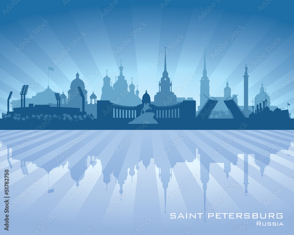 Saint Petersburg Russia city skyline silhouette
