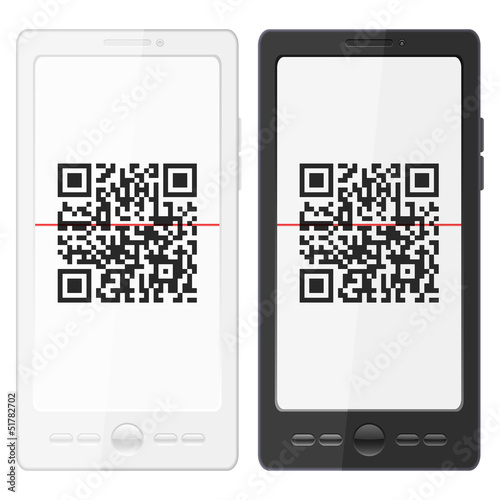 mobile phone and QR barcode