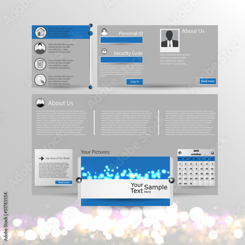 Grey and blue website template