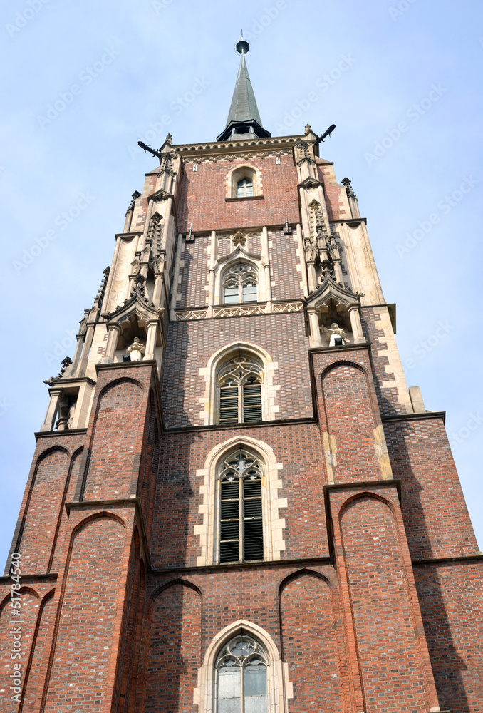 Cathedral Tower in Wroclaw Poland