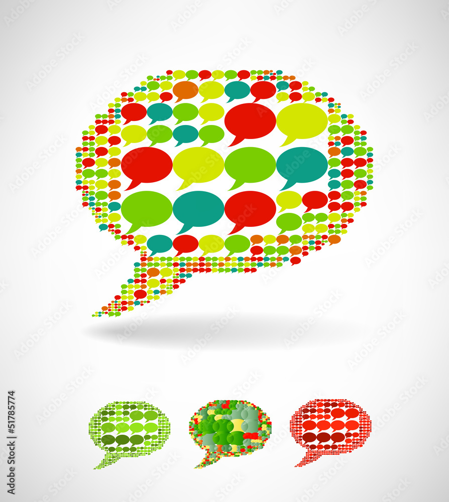 Big speech bubble made from small bubbles Big speech bubble made from small bubbles