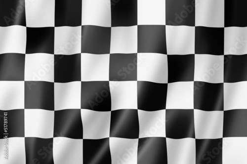 Auto racing finish checkered flag