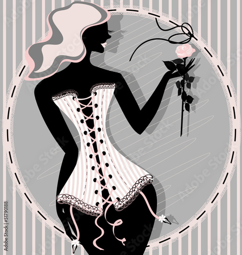 pink lady in a corset