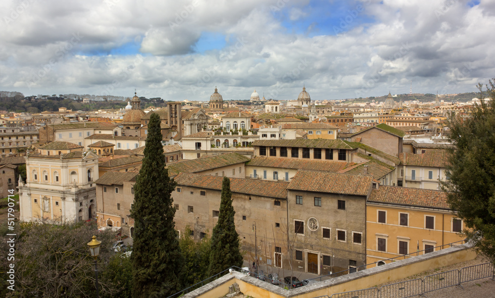 Panorama of Rome From Near Piazza del Campidoglio