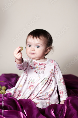 Girl with grapes