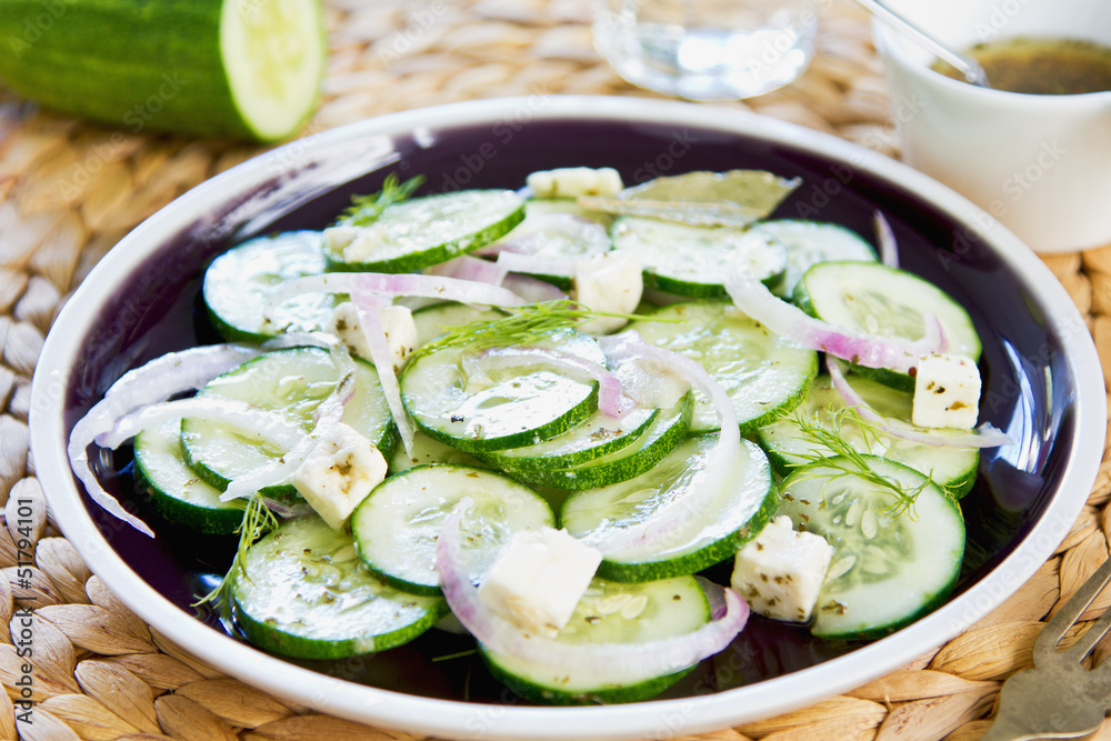 Cucumber with Feta salad Cucumber with Feta salad