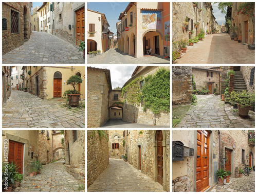 Fototapeta Naklejka Na Ścianę i Meble -  postcard with beautiful italian small town streets