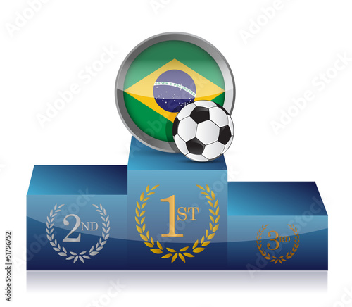 soccer brazil winner's podium illustration design