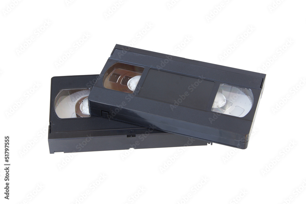 two video cassettes.