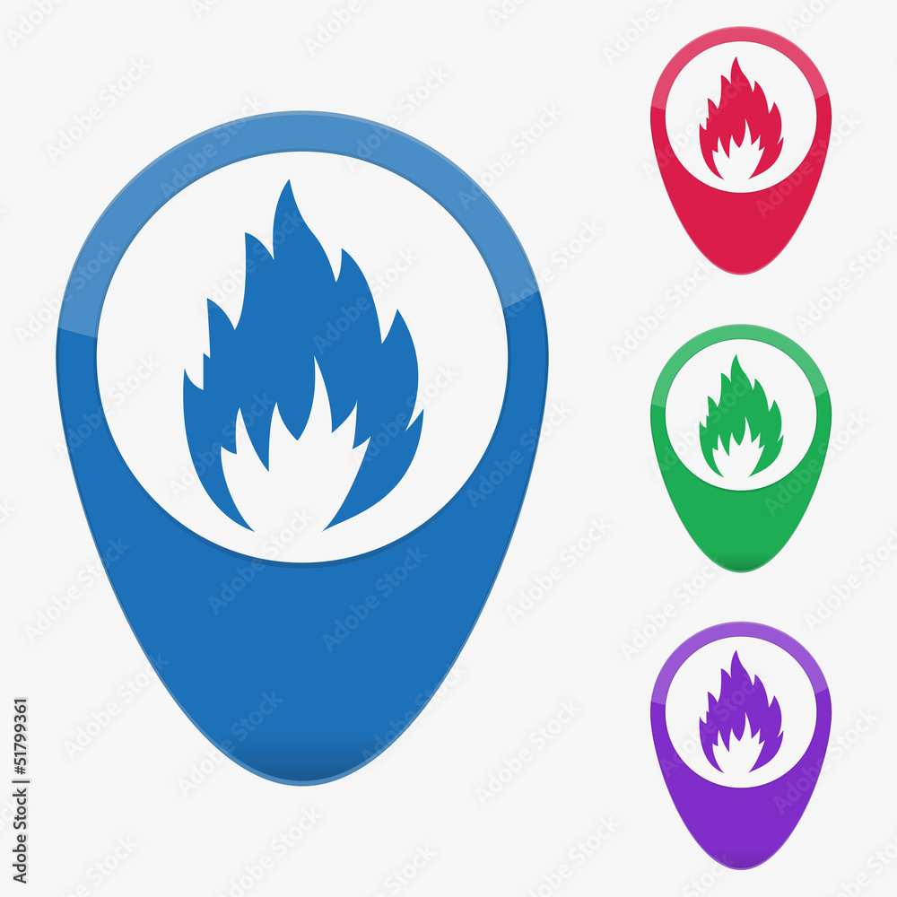 Vector illustration web buttons pointer - fire Vector illustration web buttons pointer - fire